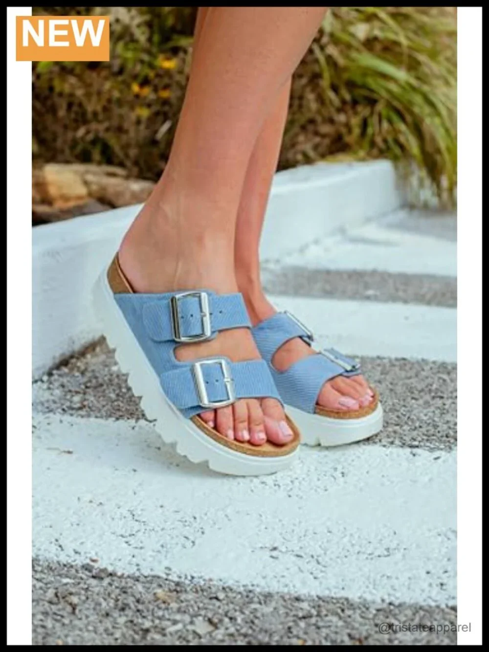 Women's Jazmin Dual Buckle Slip-On Platform Sandals Casual